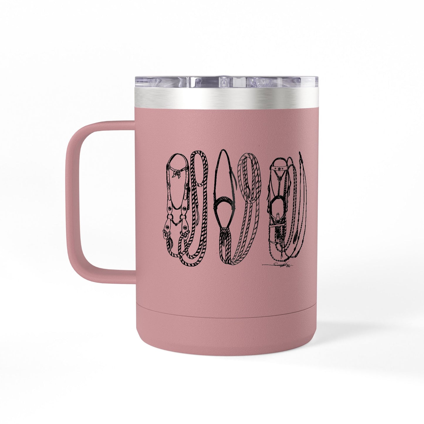 Jaquima Ta Freno Travel Coffee Cup Western Themed Tumbler - 15oz Travel Mug