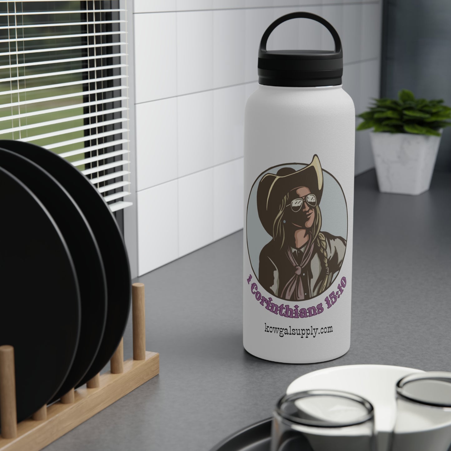 1 Cor 15:10 Stainless Steel Water Bottle