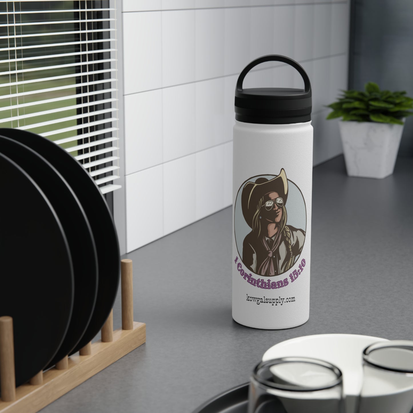 1 Cor 15:10 Stainless Steel Water Bottle