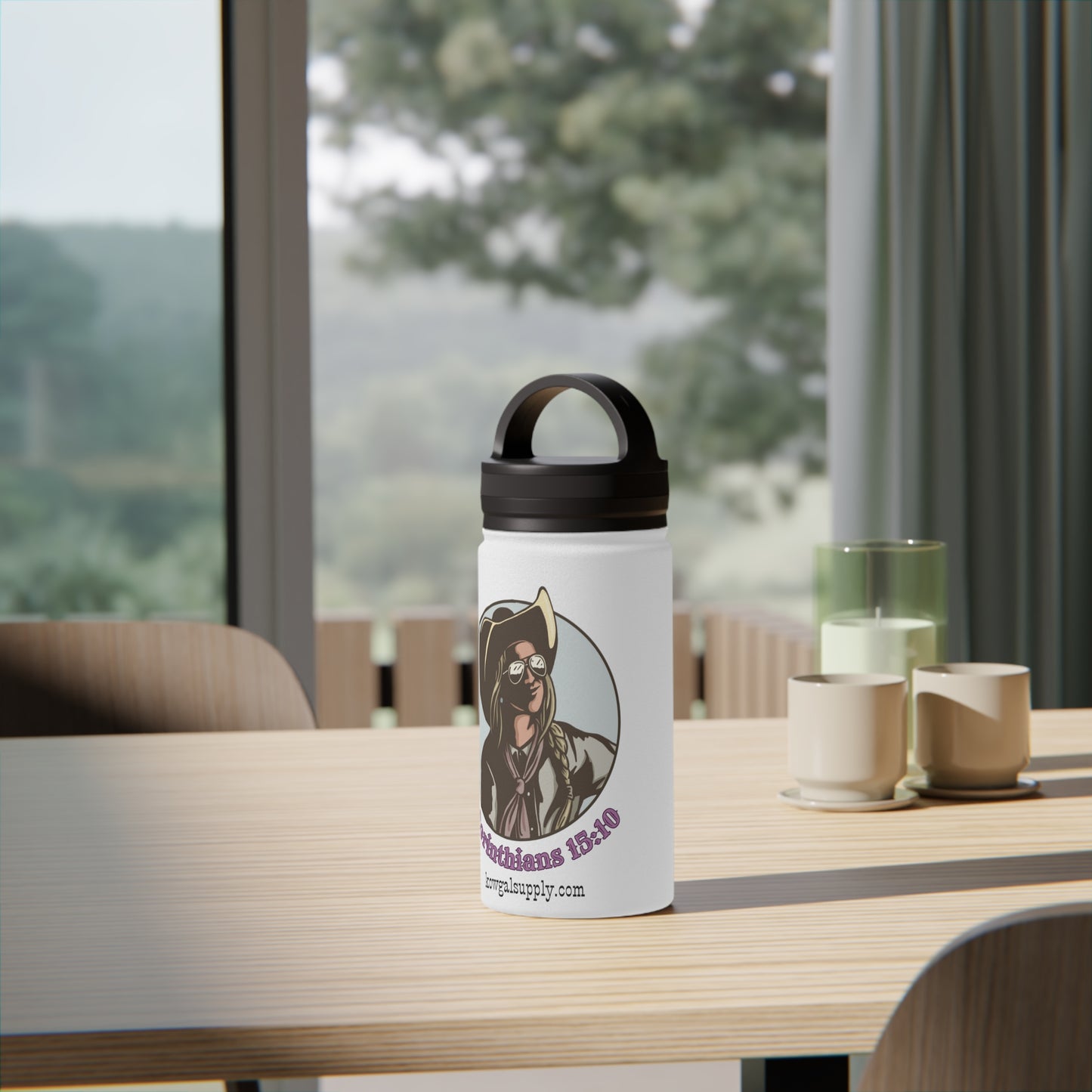 1 Cor 15:10 Stainless Steel Water Bottle