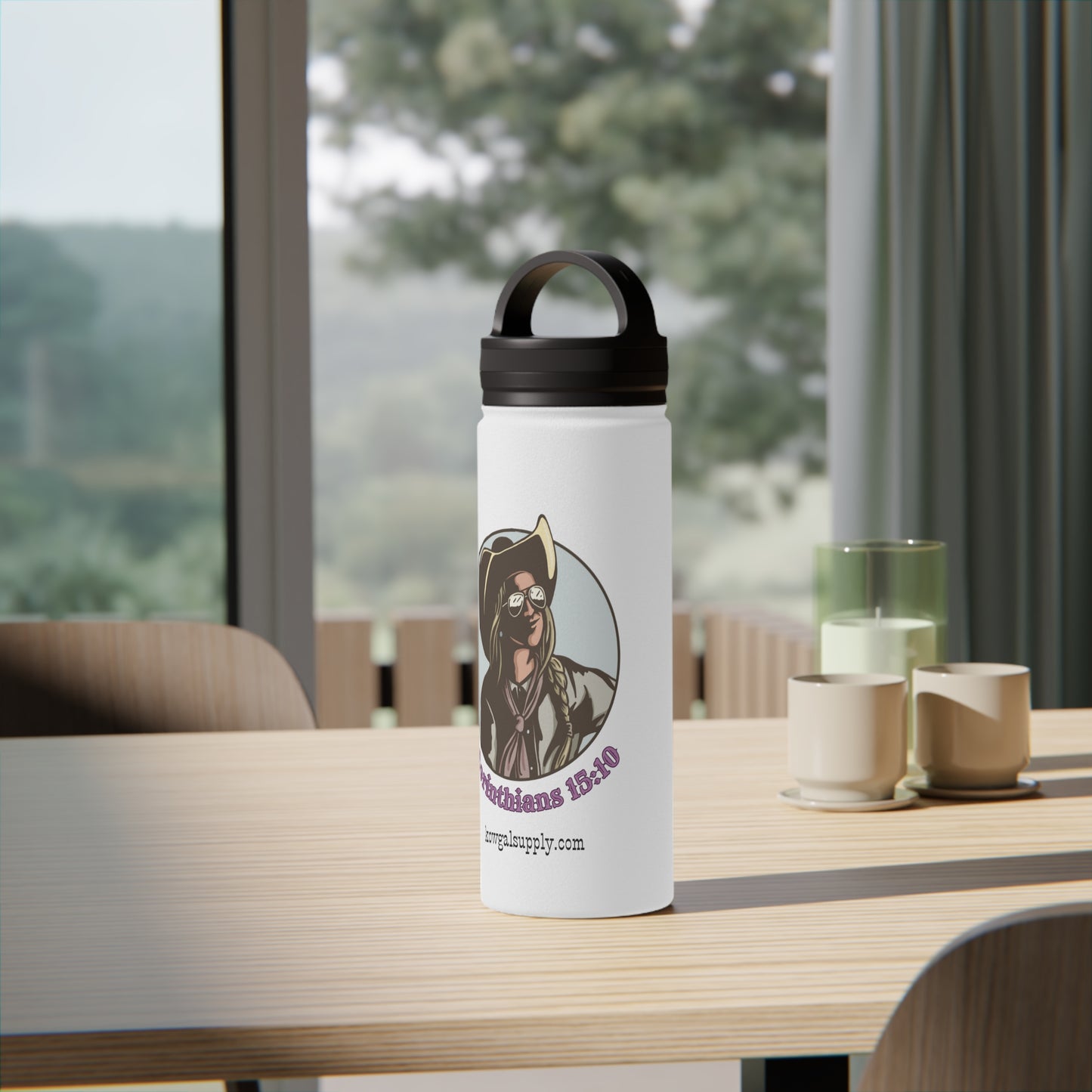 1 Cor 15:10 Stainless Steel Water Bottle