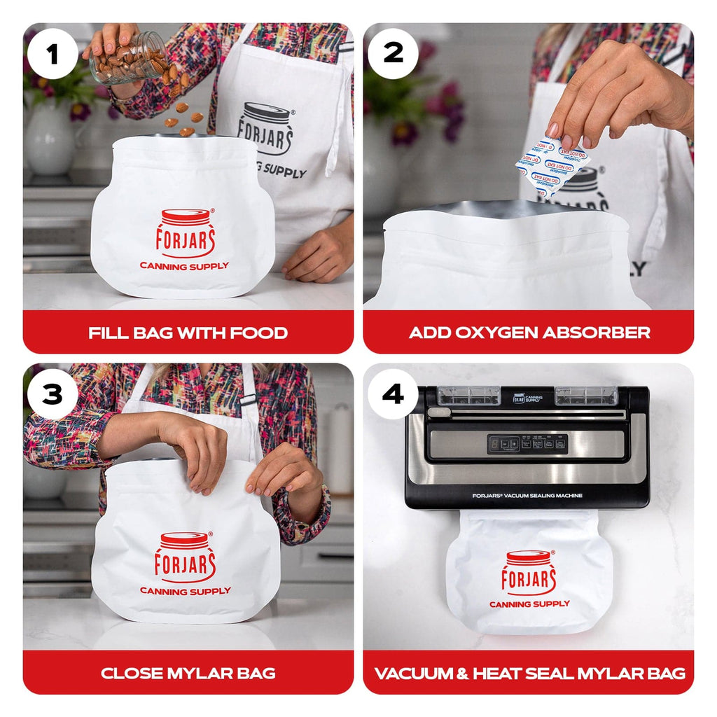 1 Gallon Mylar Bags — 50 Count   7.5 mil per side (≈15 mil total)