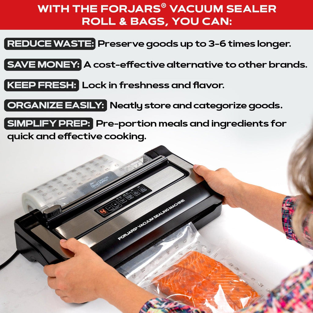 100 Count 6x9 Vacuum Sealer Bags - Textured on Both Sides, 7.5 Mil Thickness