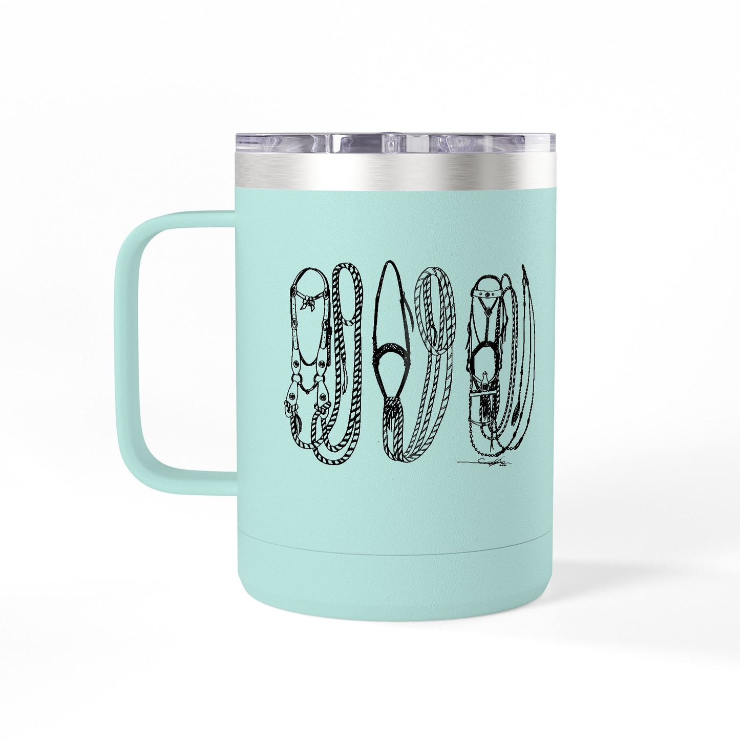 Jaquima Ta Freno Travel Coffee Cup Western Themed Tumbler - 15oz Travel Mug