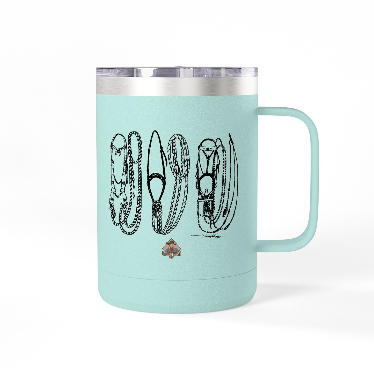 Jaquima Ta Freno Travel Coffee Cup Western Themed Tumbler - 15oz Travel Mug