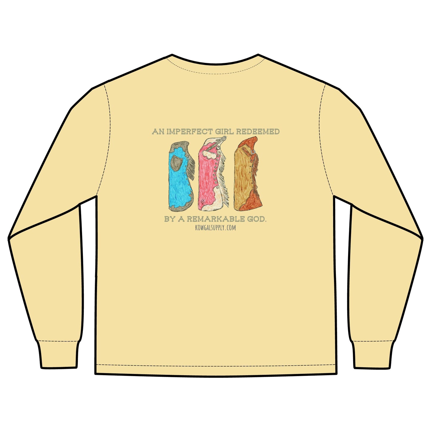 Imperfect Girl Bell Chaps Long Sleeve T-shirt 100% Cotton, Comfort Colors Tee