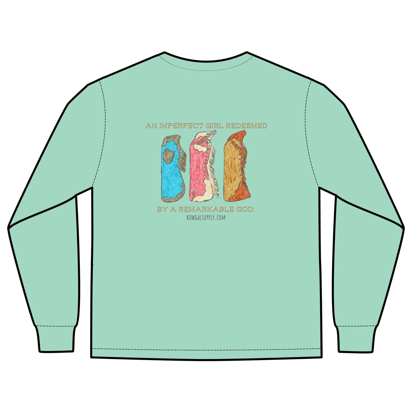 Imperfect Girl Bell Chaps Long Sleeve T-shirt 100% Cotton, Comfort Colors Tee