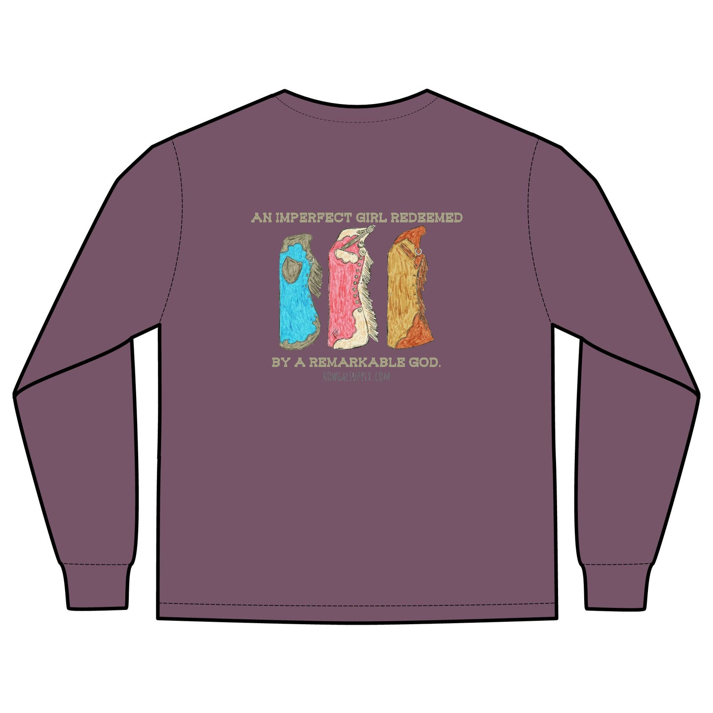 Imperfect Girl Bell Chaps Long Sleeve T-shirt 100% Cotton, Comfort Colors Tee