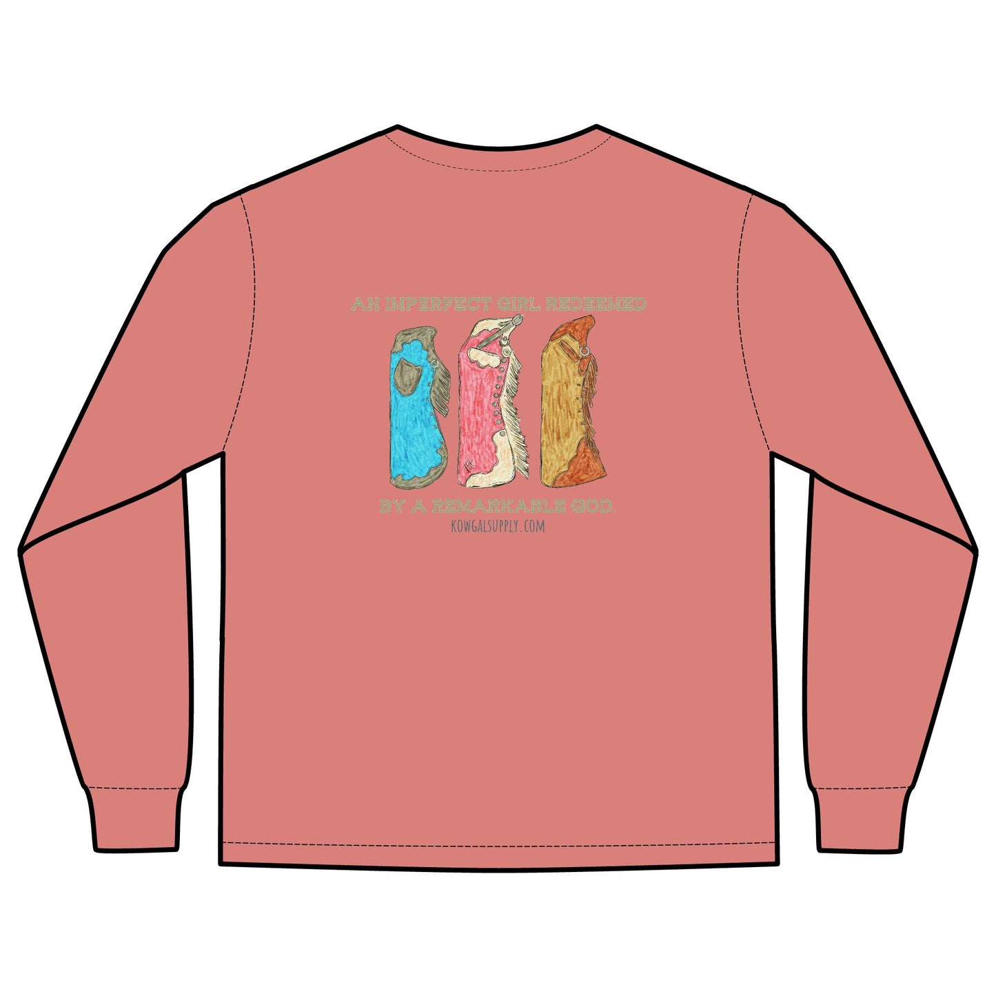 Imperfect Girl Bell Chaps Long Sleeve T-shirt 100% Cotton, Comfort Colors Tee