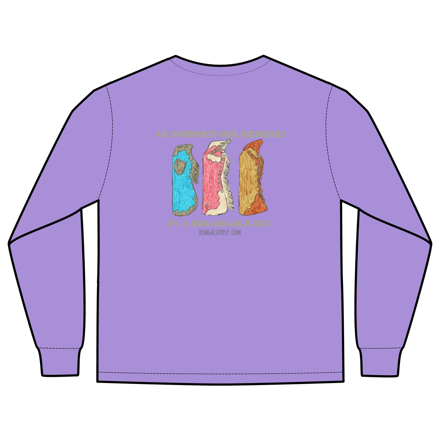 Imperfect Girl Bell Chaps Long Sleeve T-shirt 100% Cotton, Comfort Colors Tee