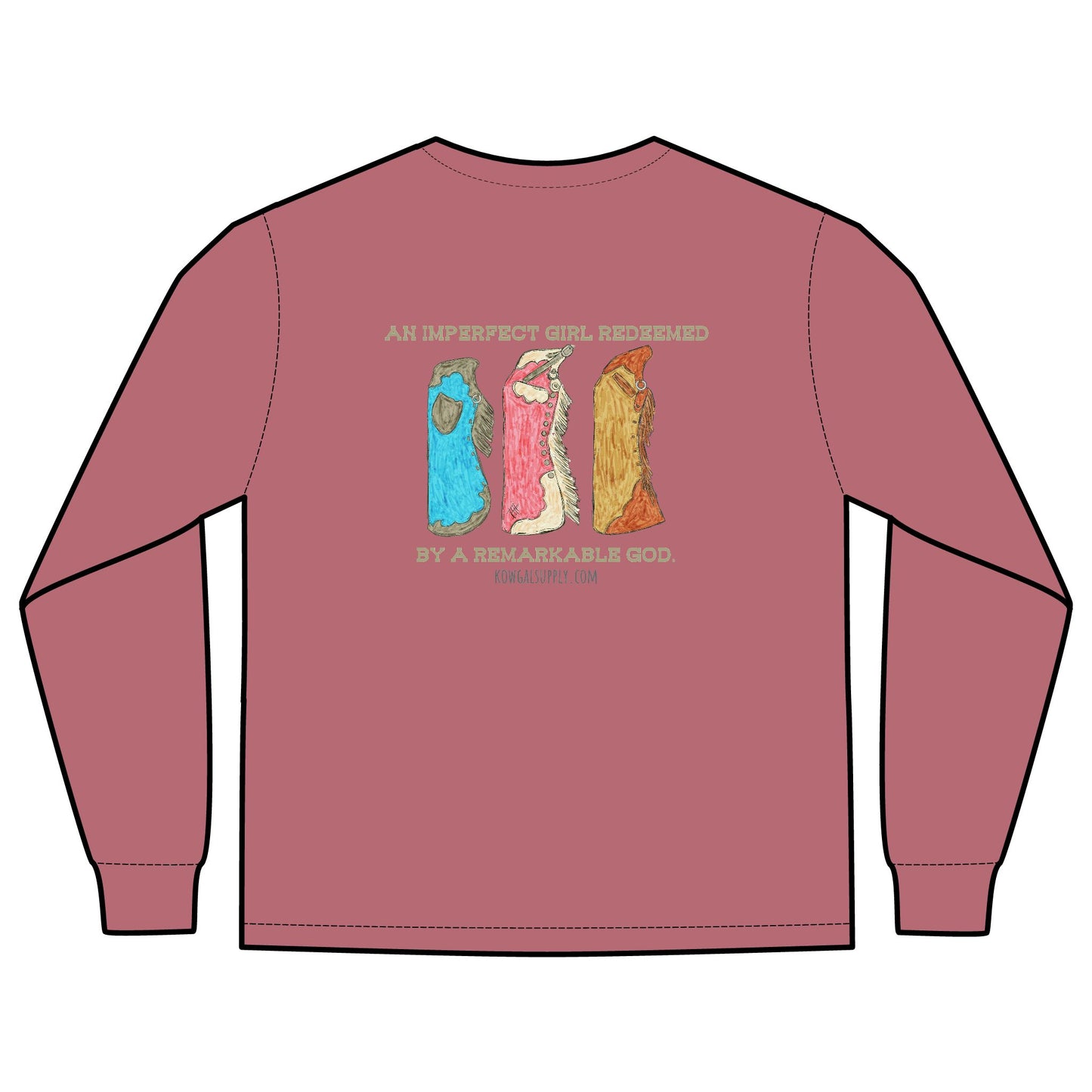 Imperfect Girl Bell Chaps Long Sleeve T-shirt 100% Cotton, Comfort Colors Tee