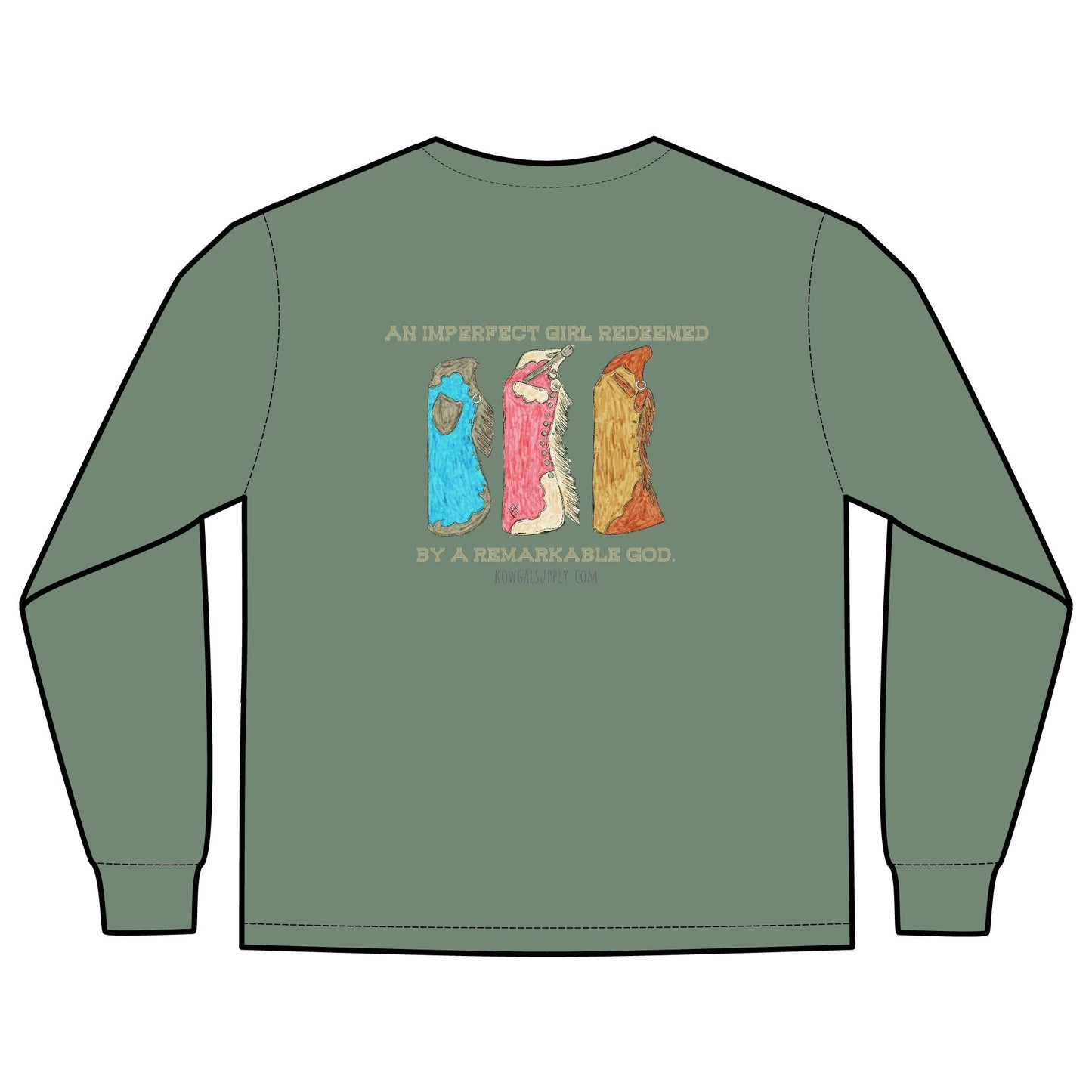 Imperfect Girl Bell Chaps Long Sleeve T-shirt 100% Cotton, Comfort Colors Tee