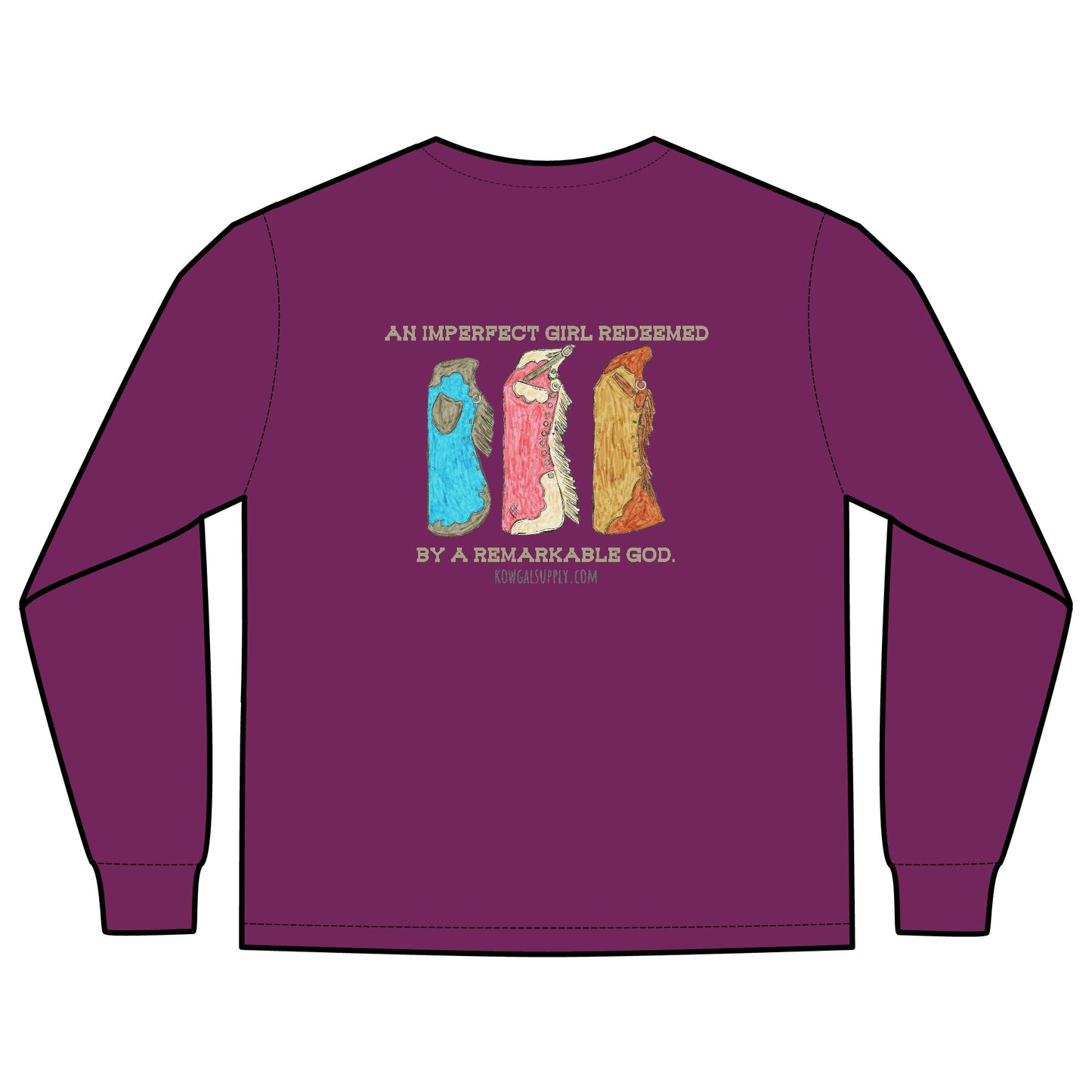 Imperfect Girl Bell Chaps Long Sleeve T-shirt 100% Cotton, Comfort Colors Tee