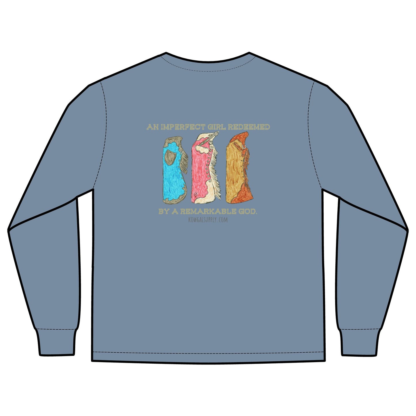 Imperfect Girl Bell Chaps Long Sleeve T-shirt 100% Cotton, Comfort Colors Tee