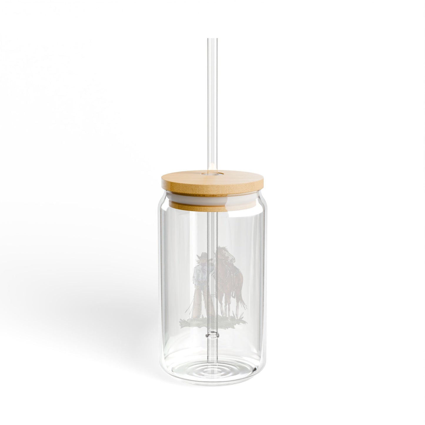 Cowgal Iced Coffee Sipper Glass, 16oz