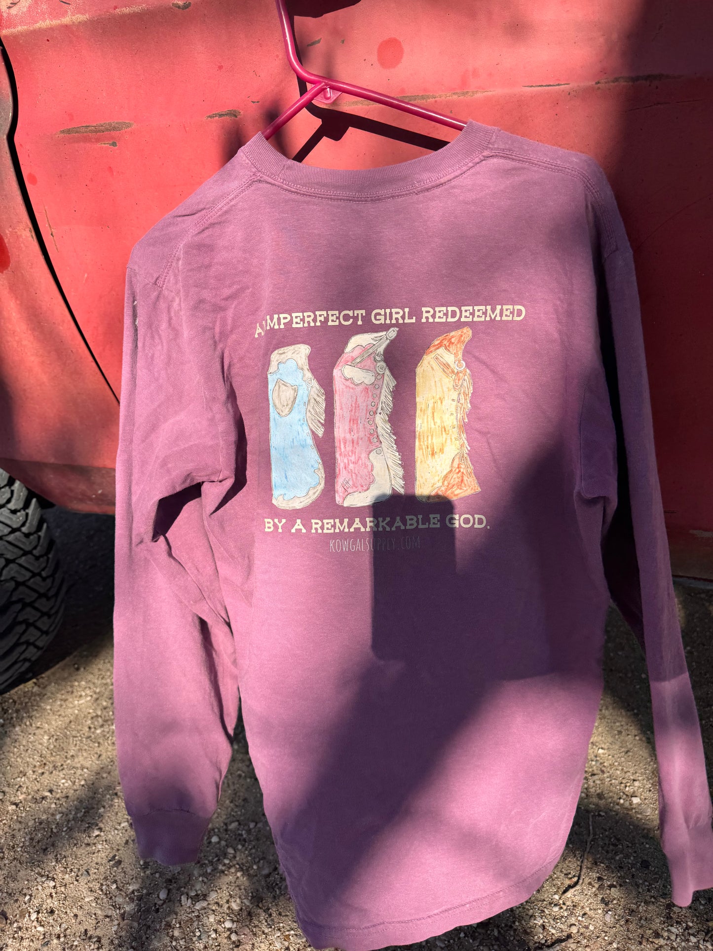 Imperfect Girl Bell Chaps Long Sleeve T-shirt 100% Cotton, Comfort Colors Tee