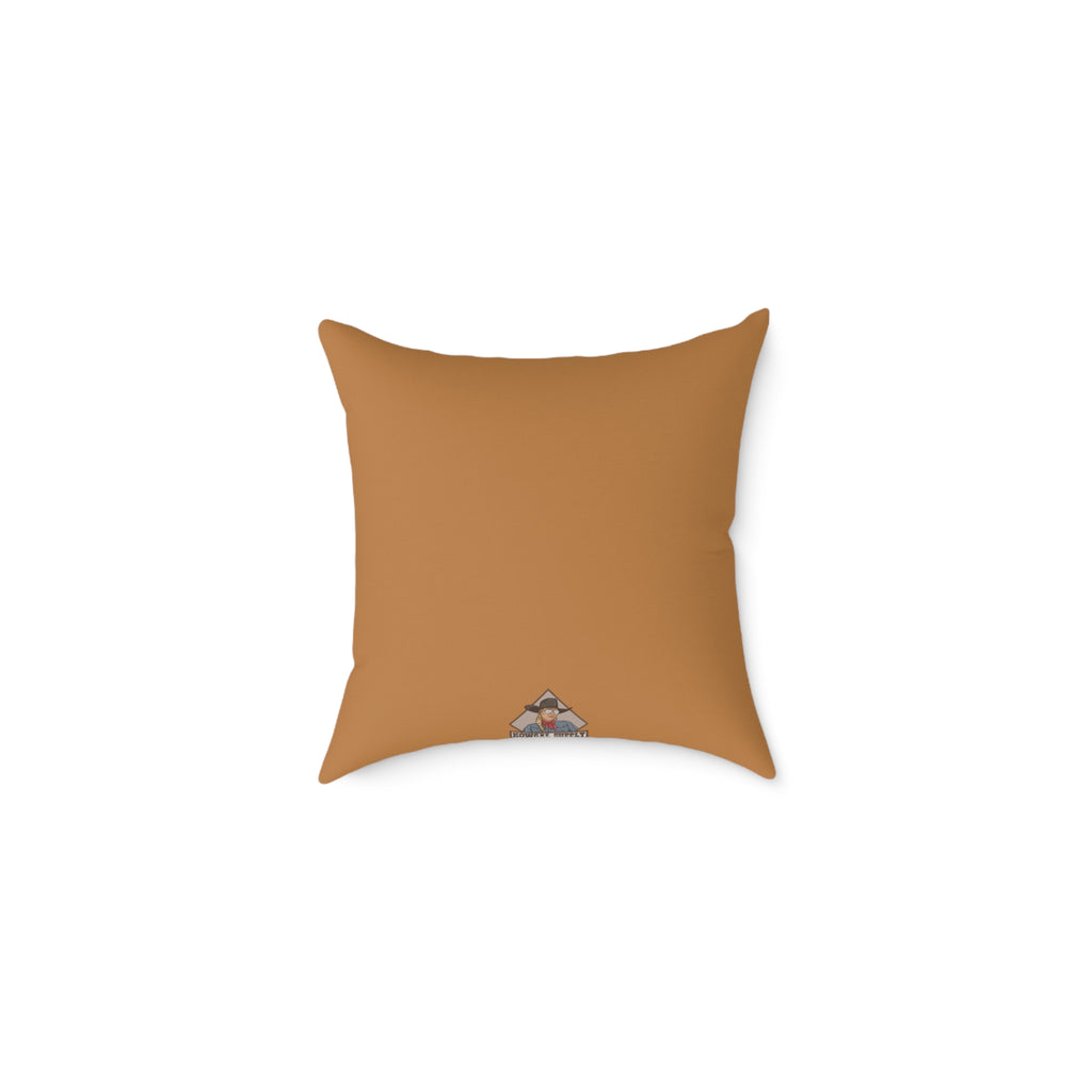 Coffee & Cowboys Collage Canvas Pillow for Cozy Fall Decor