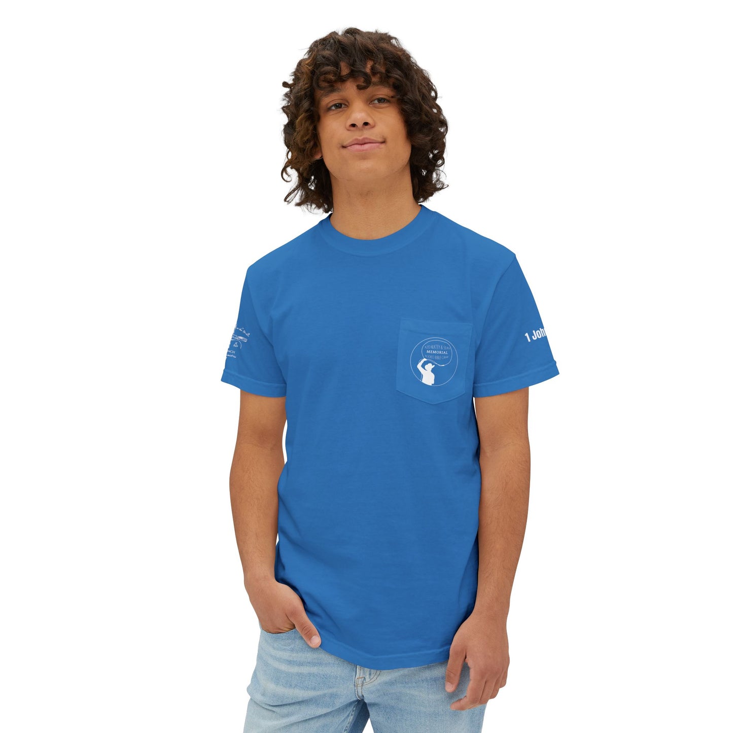 Memorial Rodeo Pocket T-Shirt — "Katy & Sean" Rodeo Bible Camp
