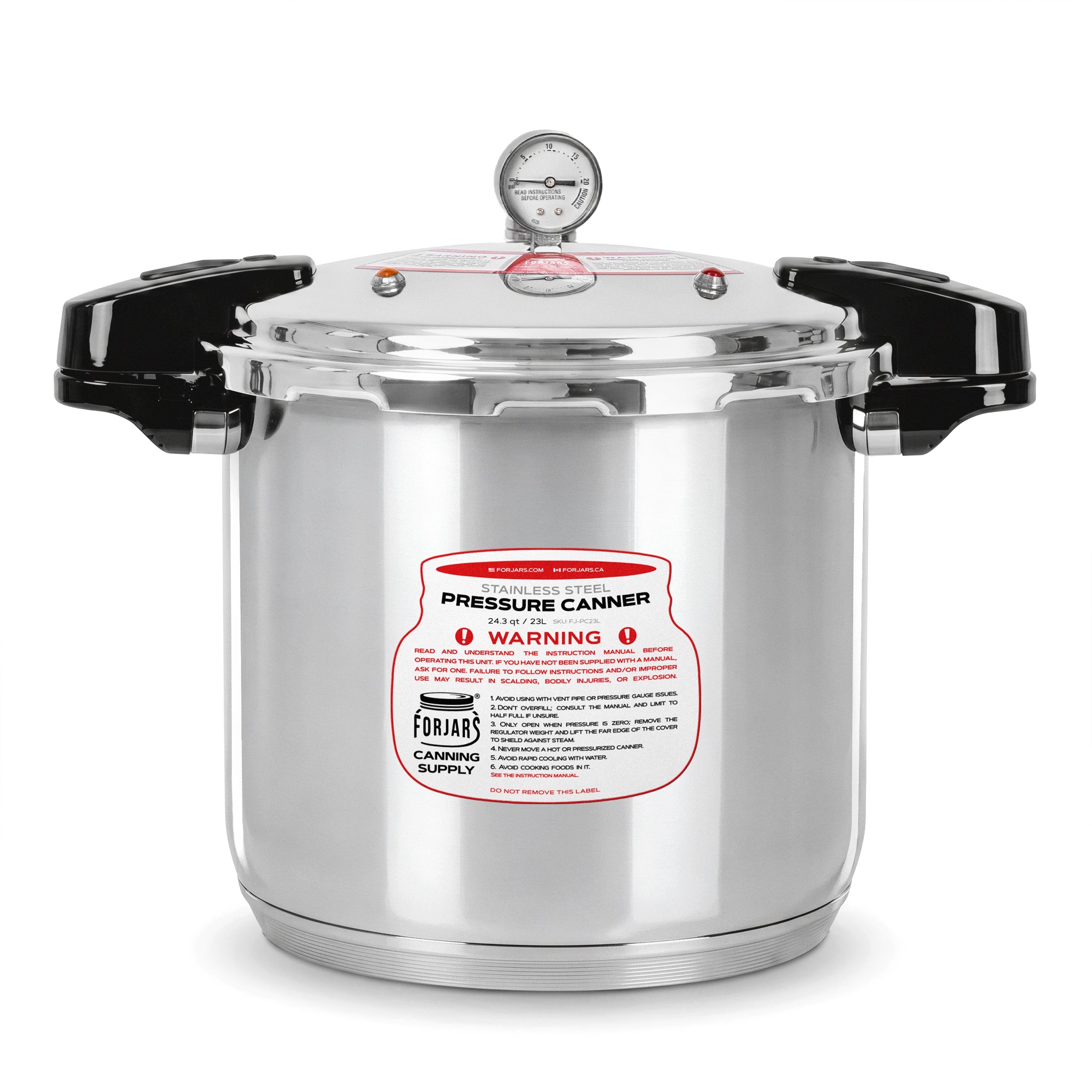 FORJARS® 23-Quart Pressure Canner — Now in Full 304 Stainless Steel