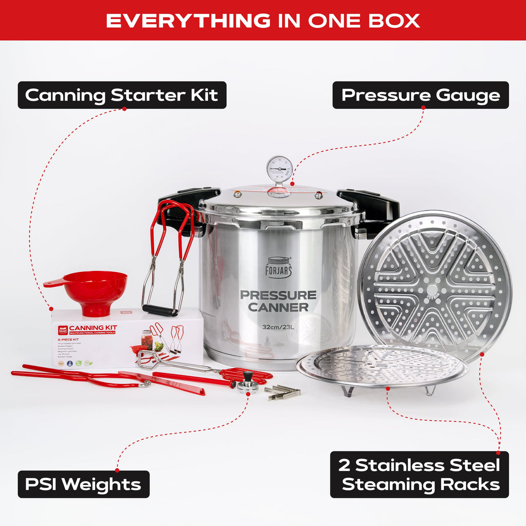 FORJARS® 23-Quart Pressure Canner — Now in Full 304 Stainless Steel