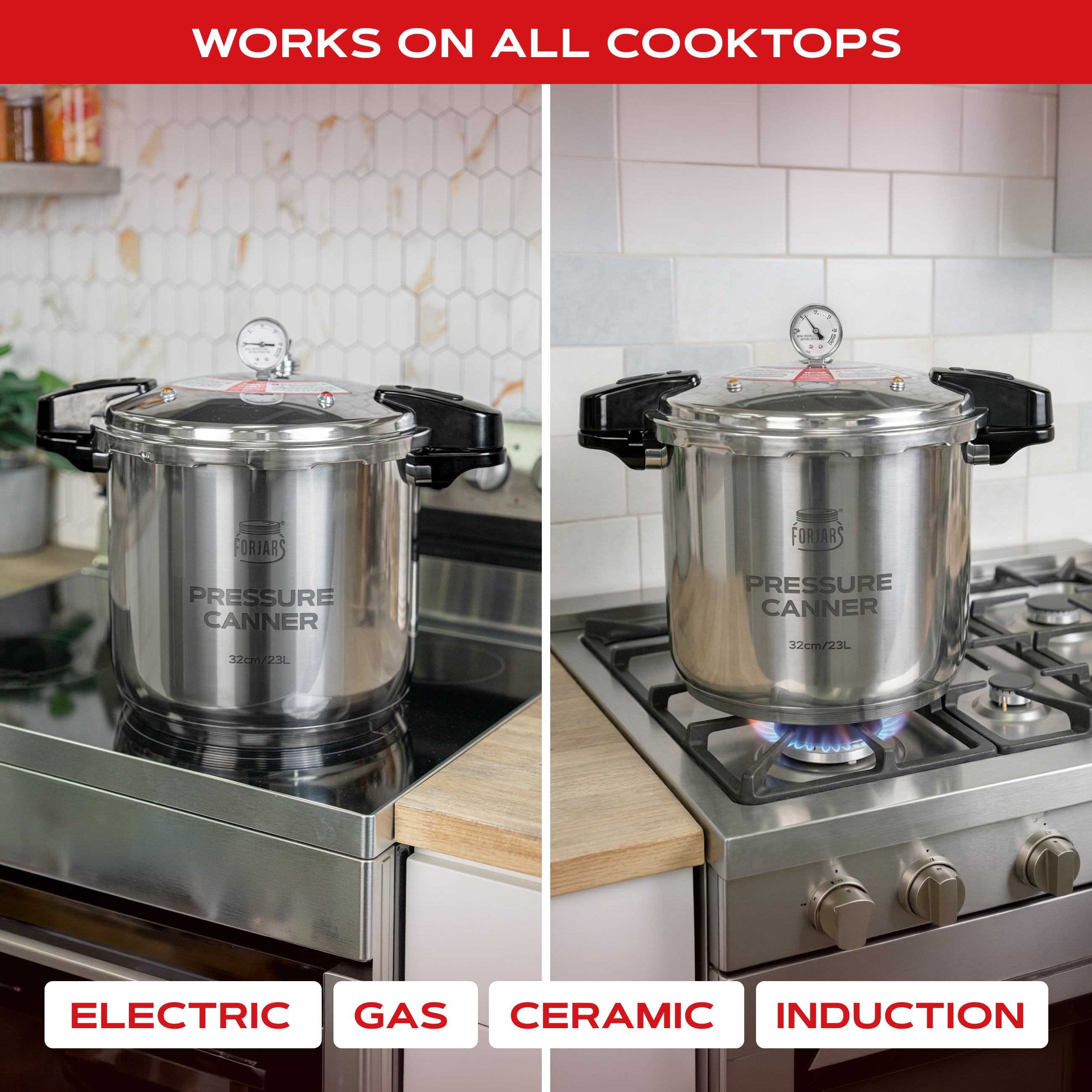 FORJARS® 23-Quart Pressure Canner — Now in Full 304 Stainless Steel