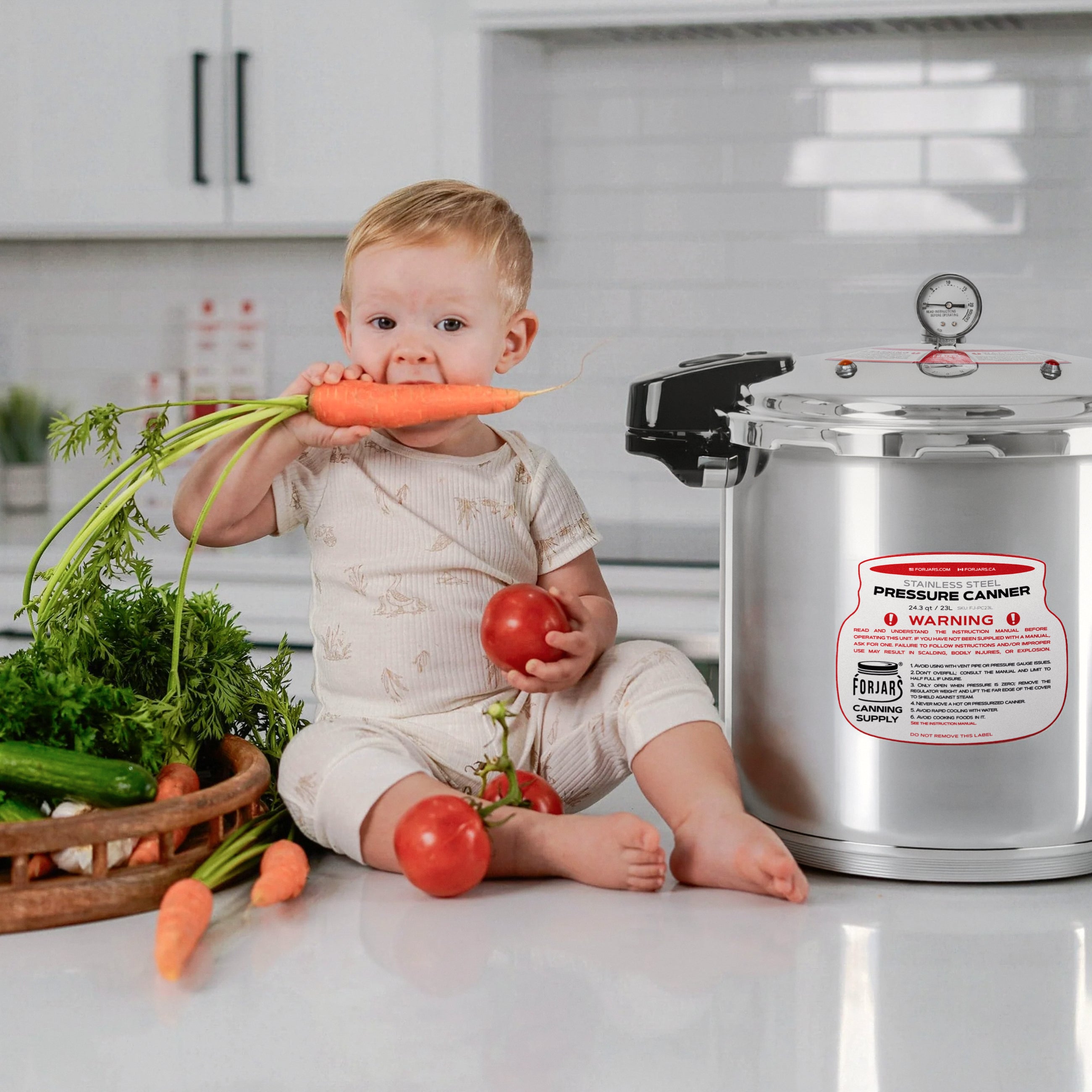 FORJARS® 23-Quart Pressure Canner — Now in Full 304 Stainless Steel