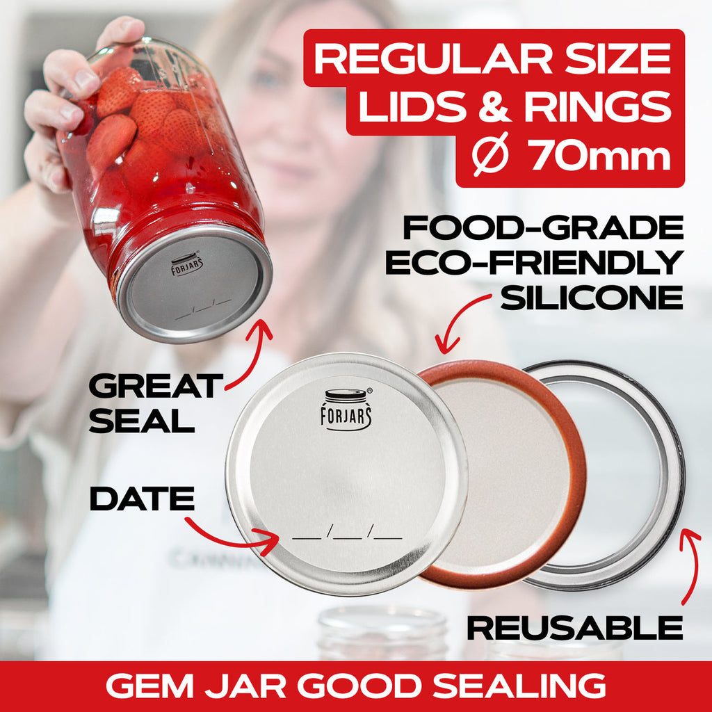 200 Count: 100 Regular Mouth + 100 Wide Mouth Canning Lids