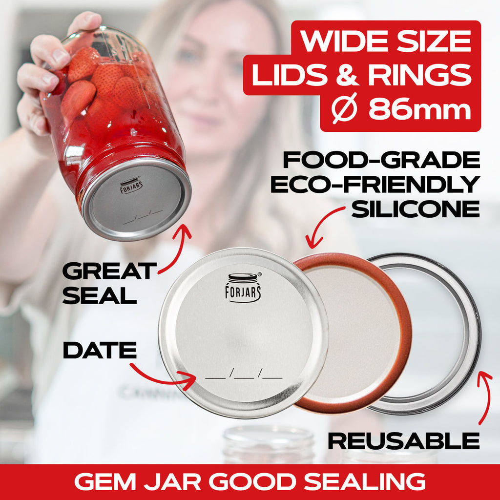100 Count: 50 Regular Mouth + 50 Wide Mouth Canning Lids